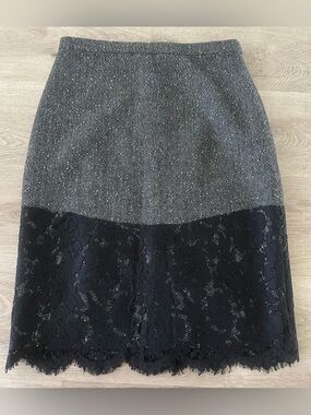 Women’s Wool Blend J Crew The Perfect Party Gray and Black Skirt Size 6